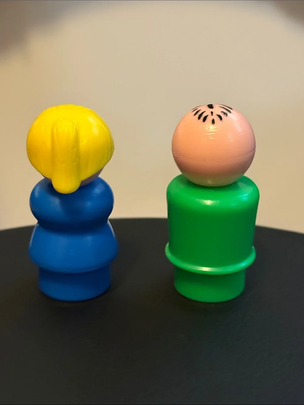 Vintage Fisher-Price Play Family Blue Mom & Green Dad Little People